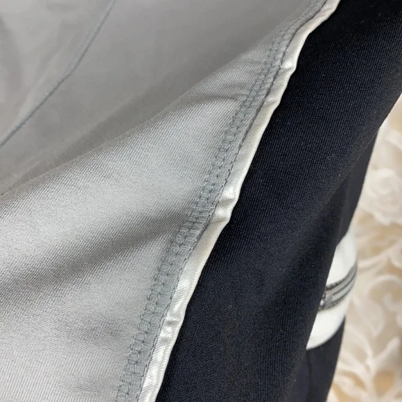 Boston Proper Sport Grey Black Zip up blazer jacket lightweight colorblock small - Picture 11 of 11